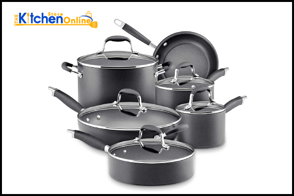 10. Anolon Advanced Hard Anodized Nonstick Cookware Pots and Pans Set